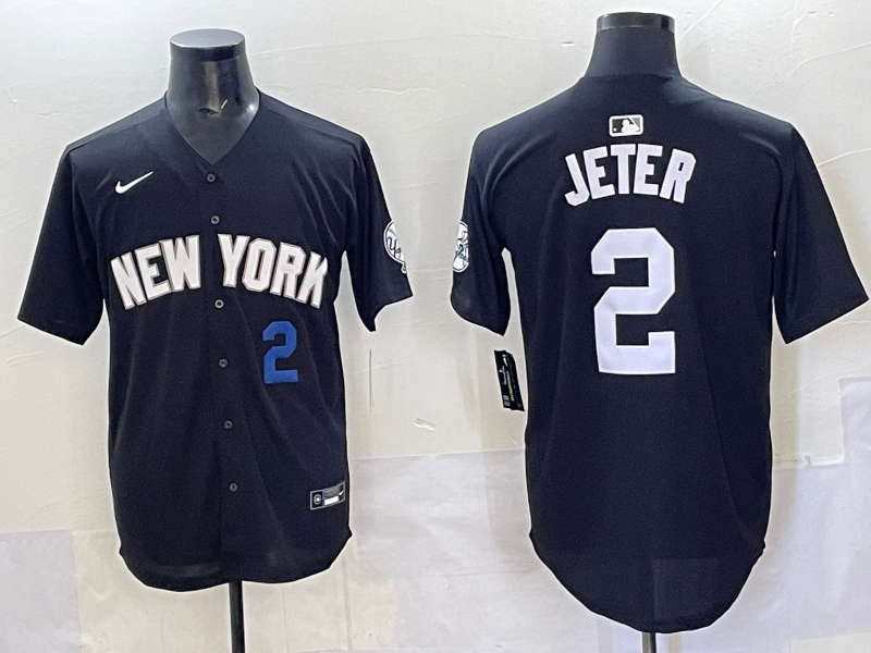 Men 2025 New York Yankees 2 Jeter black Nike MLB Jersey style 725007